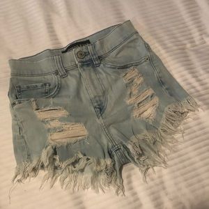 Express distressed shorts